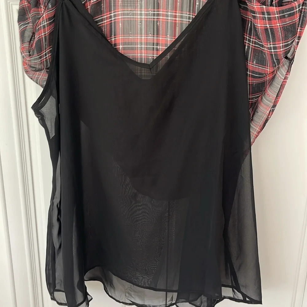 Torrid Chiffon Lurex Ruched Sleeve Blouse size 3 3x - Picture 12 of 12
